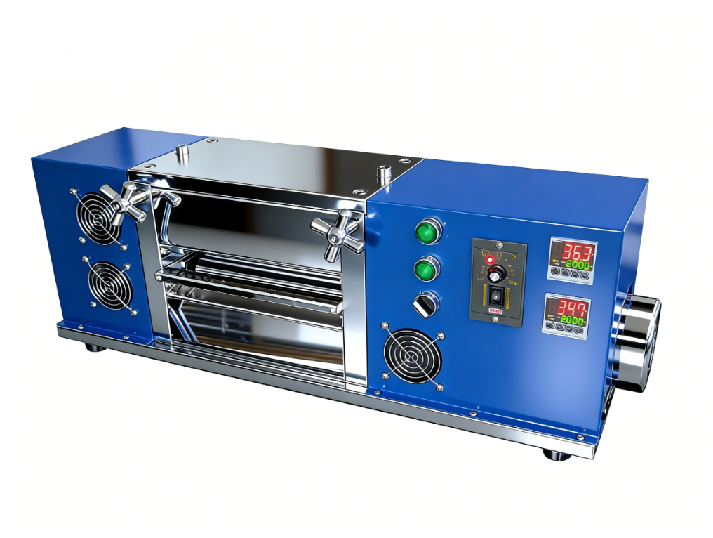 加熱電動立式對輥機  寬度300mm